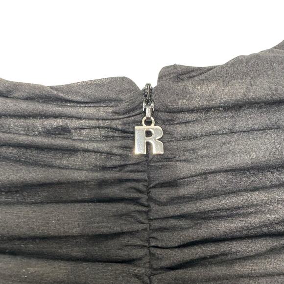 NWT Rotate Birger Christensen Ruched Long Sleeve Mini Dress Black Party Size 4 - Picture 8 of 16